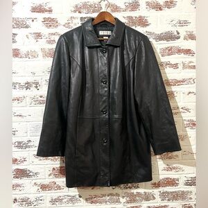 Preston and York Jacket Lambskin Genuine Leather VTG Lined Black Women’s Size L